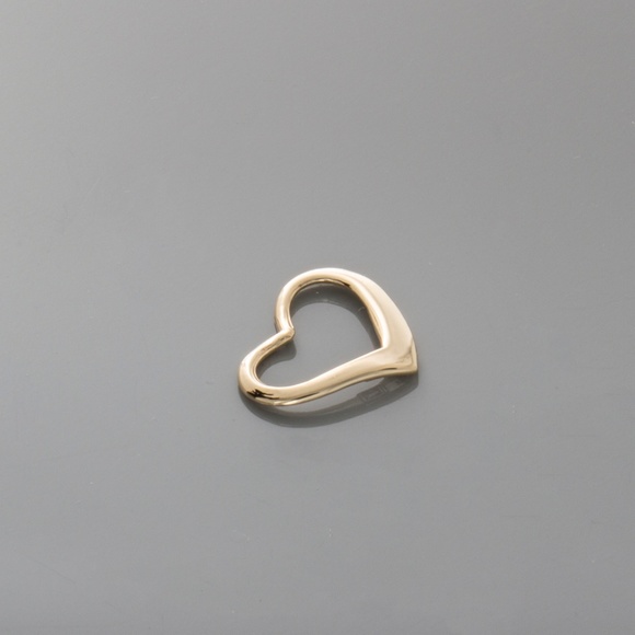 10k Yellow, White or Rose Gold Mini Floating Necklace Heart Slide Charm Pendant - Picture 9 of 16